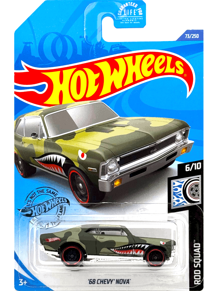 2020 Hot Wheels Mainline #073 - '68 Chevy Nova (Green Camo) GHD28