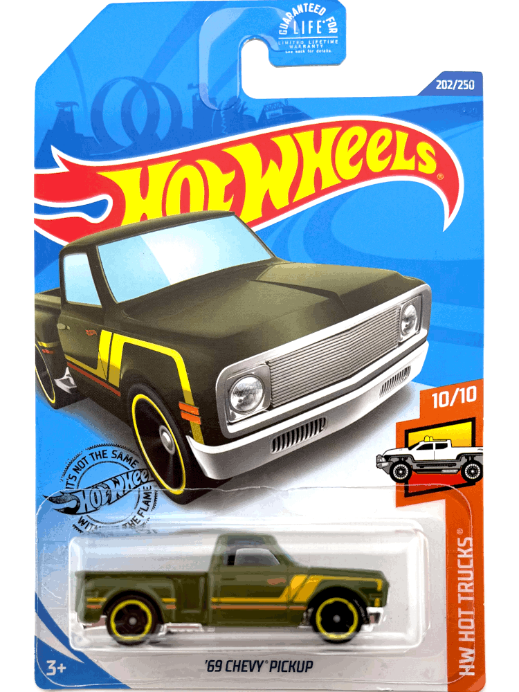 2020 Hot Wheels Mainline #202 - '69 Chevy Pickup Truck (Green) GHC40