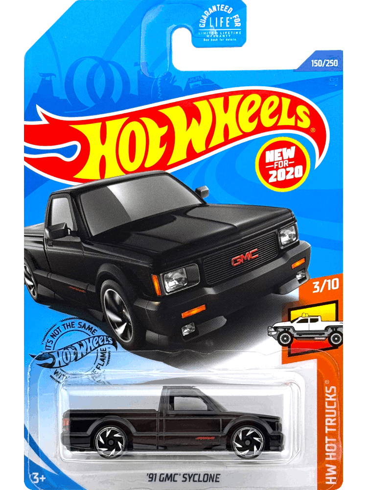 2020 Hot Wheels Mainline #150 - '91 GMC Syclone (Black) 3/10 HW Hot Trucks GHB35