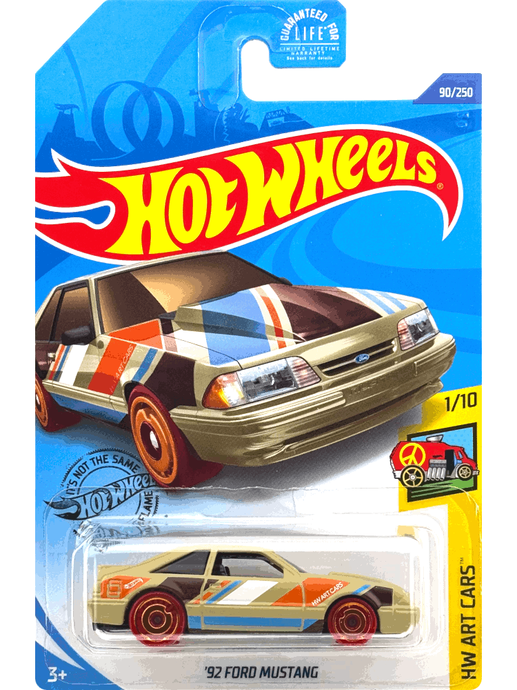 2020 Hot Wheels Mainline #090 - '92 Ford Mustang (Beige Tan) GHF95