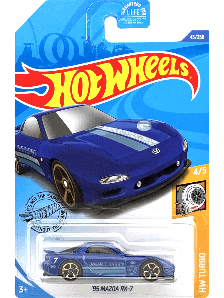 2020 Hot Wheels Mainline #043 - '95 Mazda RX-7 (Mazdaspeed Blue) GHF76