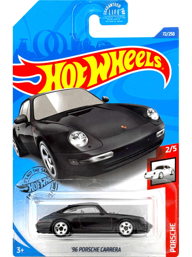 2020 Hot Wheels Mainline #072 - '96 Porsche Carrera (Black) GHD19