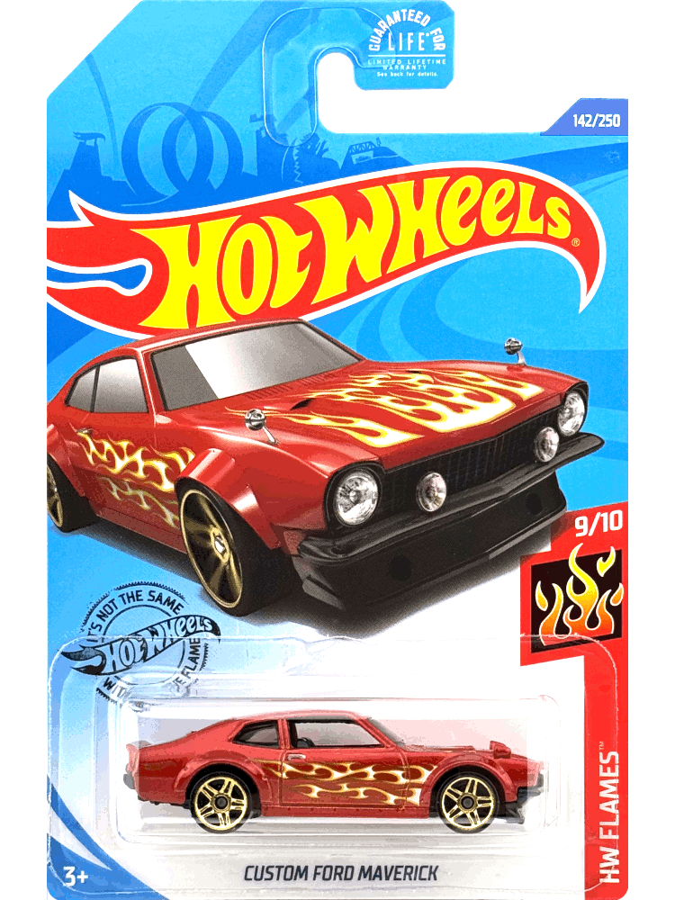 2020 Hot Wheels Mainline #142 - Custom Ford Maverick (Red) GHF52