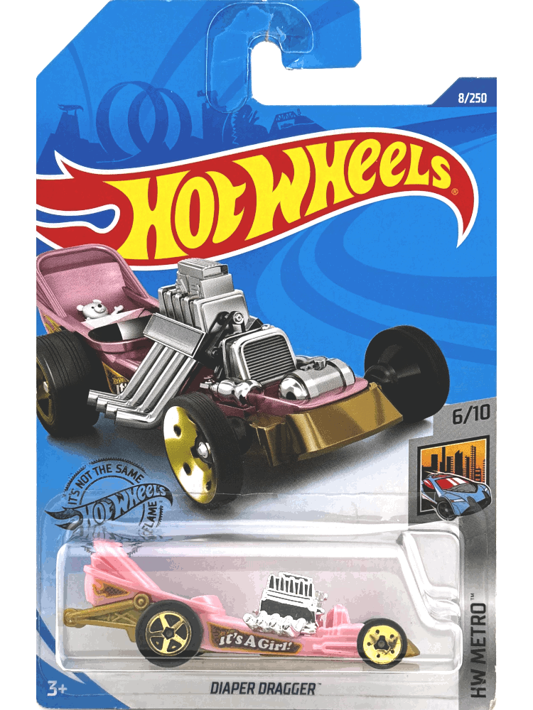2020 Hot Wheels Mainline #008 - Diaper Dragger (It's a Girl Pink) GHD93