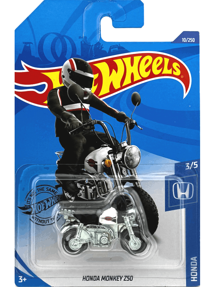 2020 Hot Wheels Mainline #010 - Honda Monkey Z50 Motorcycle (White) GHF51