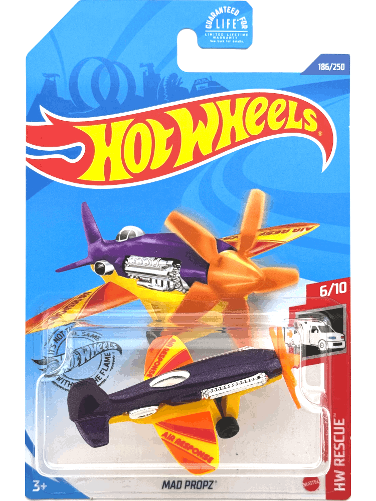 2020 Hot Wheels Mainline #186 - Mad Propz Airplane (Purple) GHF57
