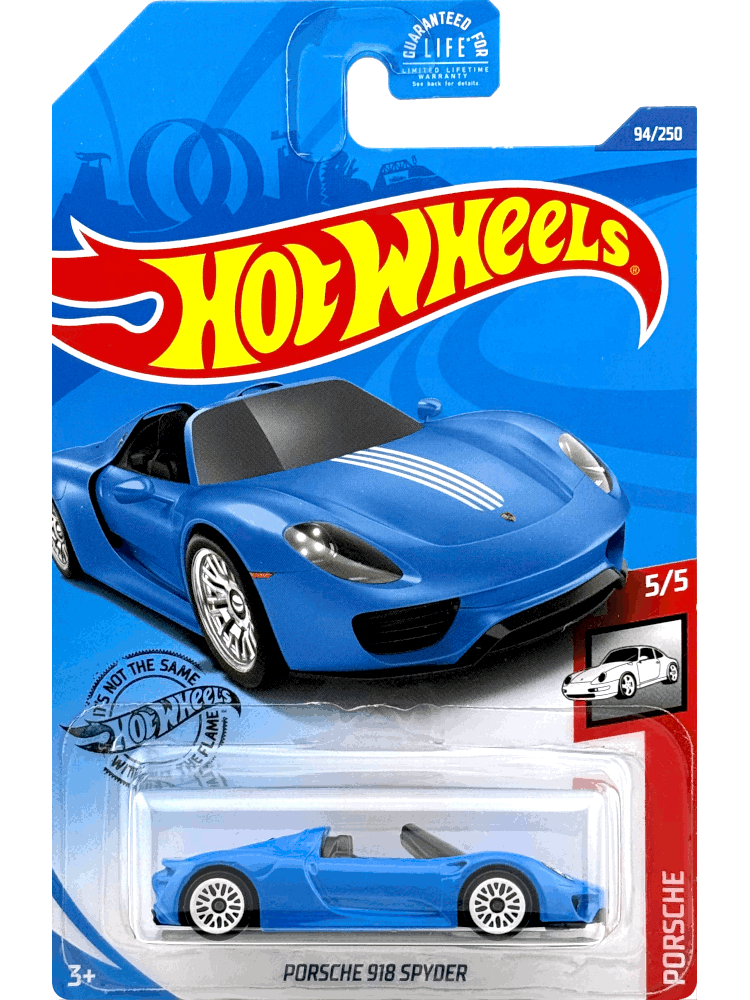2020 Hot Wheels Mainline #094 - Porsche 918 Spyder (Blue) GHD22