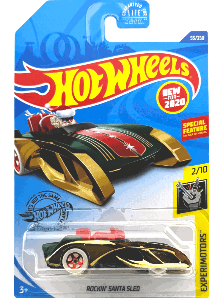 2020 Hot Wheels Mainline #053 - Rockin' Santa Sled (Green / Gold) GHD88