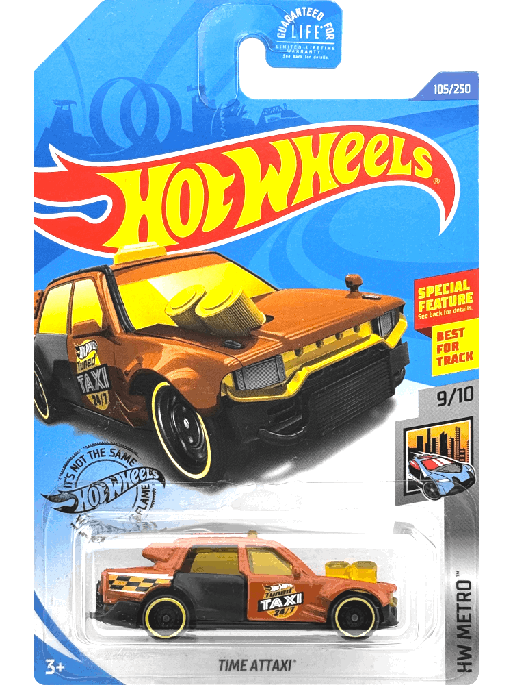2020 Hot Wheels Mainline #105 - Time Attaxi (Orange) GHC48