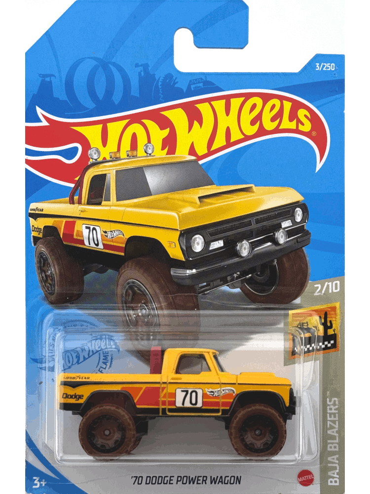 2021 Hot Wheels Mainline #003 - 1970 Dodge Power Wagon Truck (Yellow) GRX65