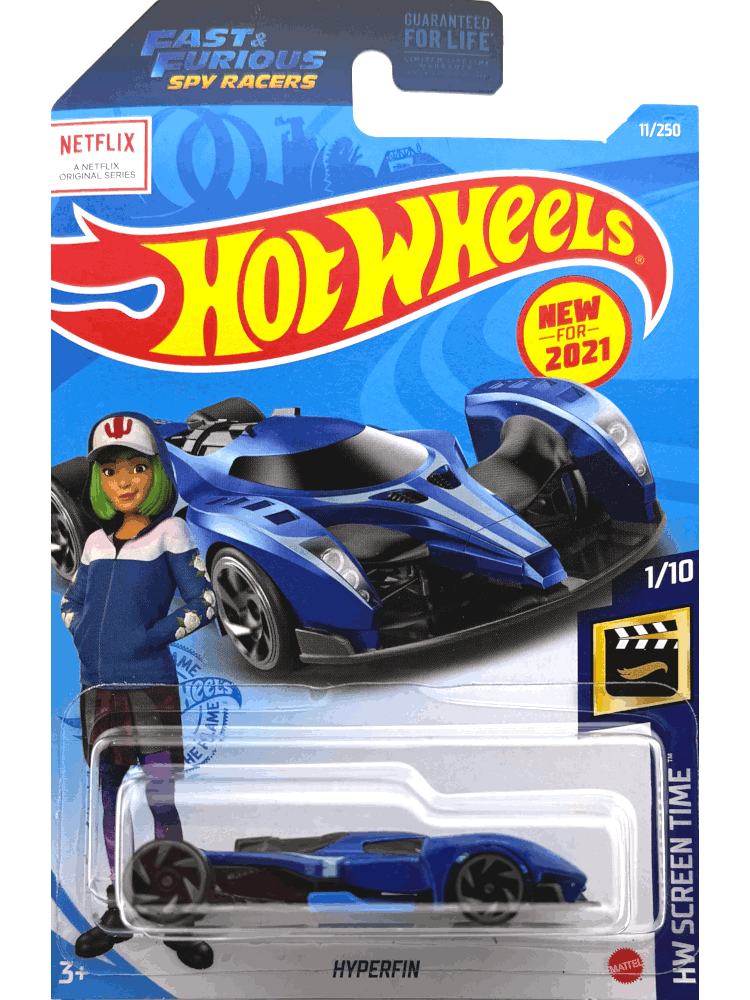 2021 Hot Wheels Mainline #011 - Hyperfin Fast and Furious Spy Racers (Blue) GRX37