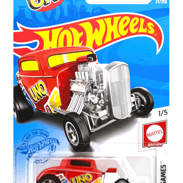 2021 Hot Wheels Mainline #027 - 1932 Ford Coupe Hot Rod Uno Red GRY68