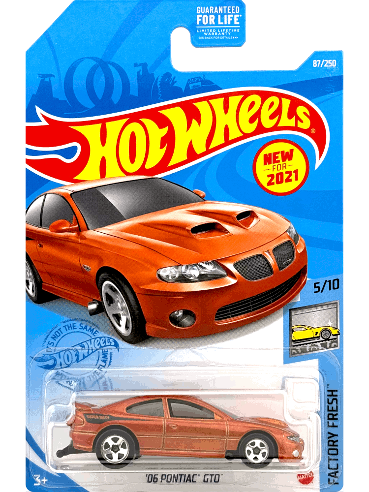 2021 Hot Wheels Mainline #087 - 2006 Pontiac GTO (Orange) GRX32