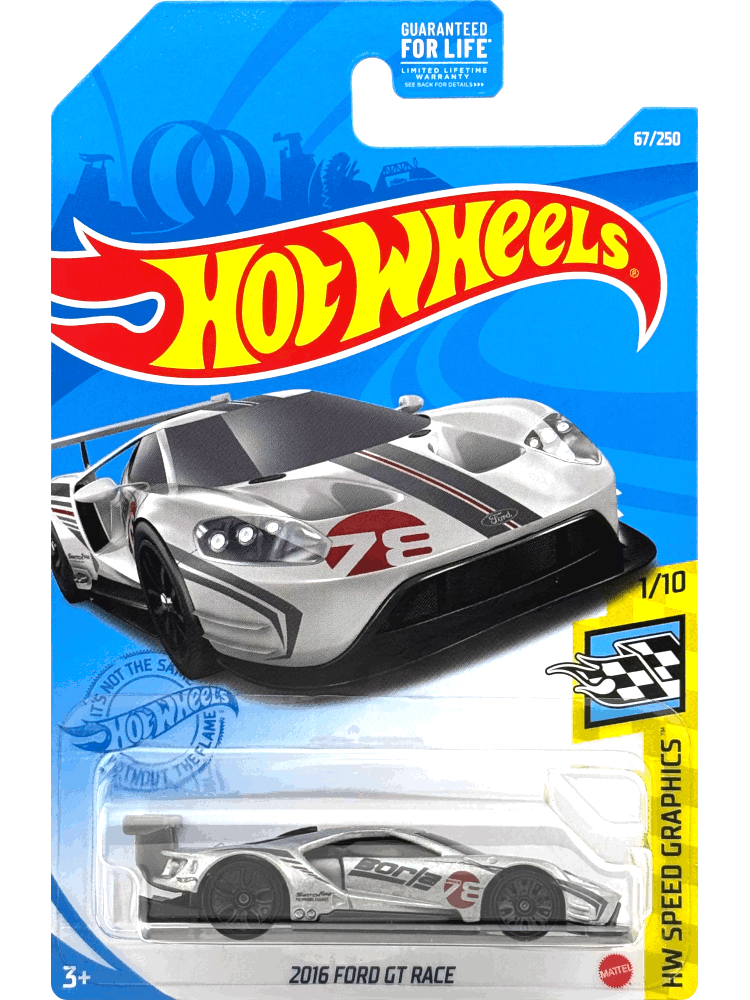2021 Hot Wheels Mainline #067 - 2016 Ford GT Race (Borla Silver) GRY40