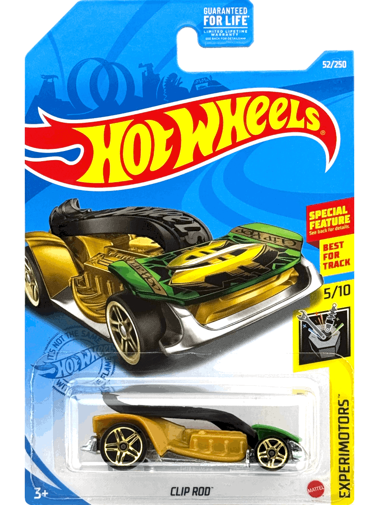 2021 Hot Wheels Mainline #052 - Clip Rod (Green / Gold) GTC24