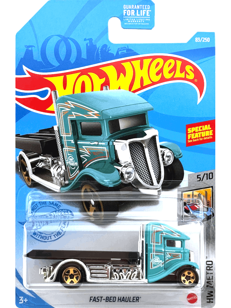 2021 Hot Wheels Mainline #083 - Fast-Bed Hauler Flatbed Truck (Blue) GRX83