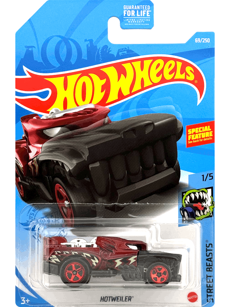 2021 Hot Wheels Mainline #069 - Hotweiler Rotweiler Dog Car (Red) GTB99