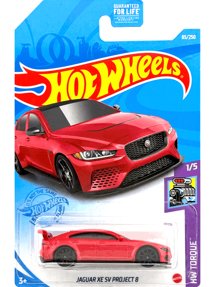 2021 Hot Wheels Mainline #085 - Jaguar XE SV Project 8 Sedan (Red) GRY05