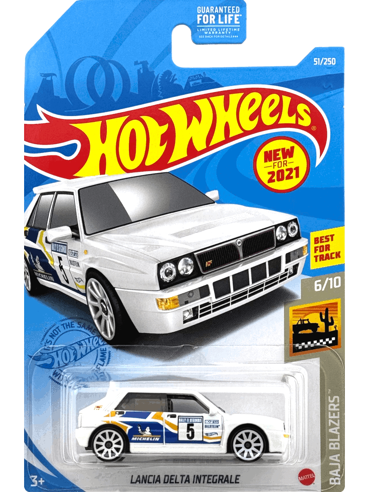 2021 Hot Wheels Mainline #051 - Lancia Delta HF Integrale (White) GRX51