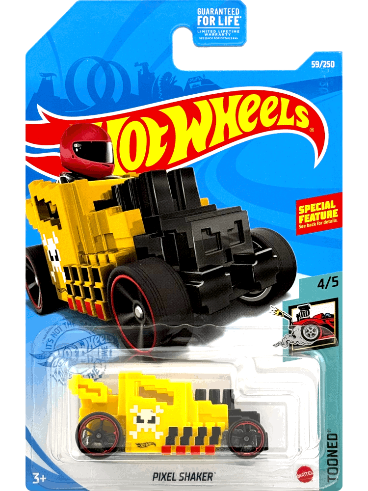 2021 Hot Wheels Mainline #059 - Pixel Shaker 8-bit Bone Shaker (Yellow) GRX99