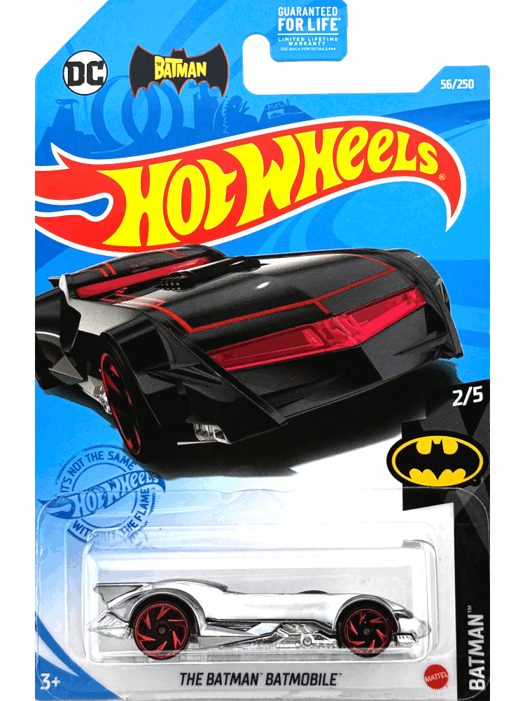 2021 Hot Wheels Mainline #056 - The Batman Batmobile (Gunmetal Chrome) GTB55