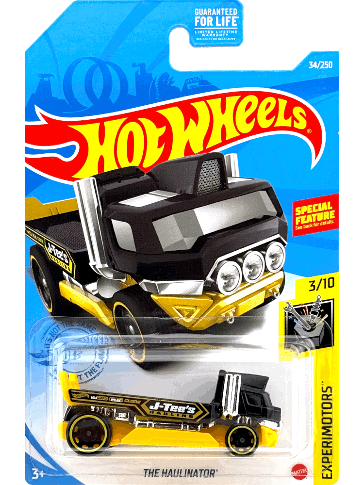2021 Hot Wheels Mainline #034 - The Haulinator Flat Bed Wrecker (Black / Yellow) GRX74
