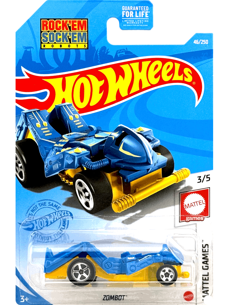 2021 Hot Wheels Mainline #046 - Zombot Rock'EM Sock'EM Robots (Blue) GTB51
