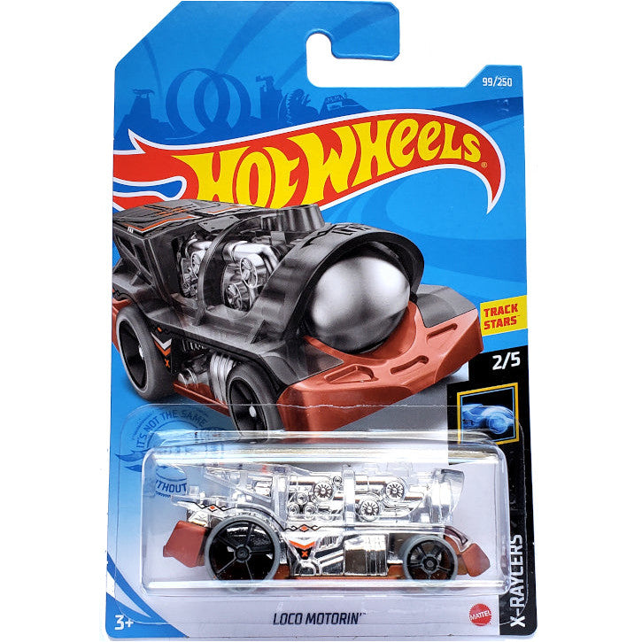 2021 Hot Wheels Mainline #099 - Loco Motorin' Train Engine (Clear Chrome) GTB28