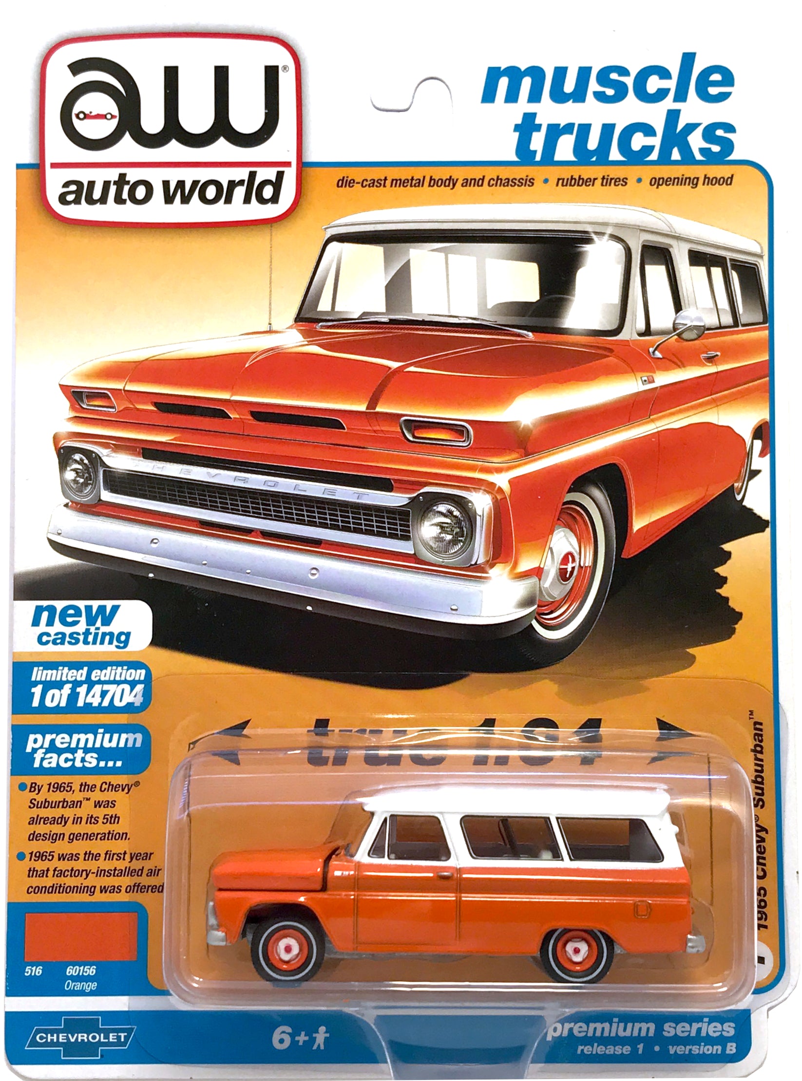 2021 Auto World - 1965 Chevy Suburban (Orange) AW64302-1B1
