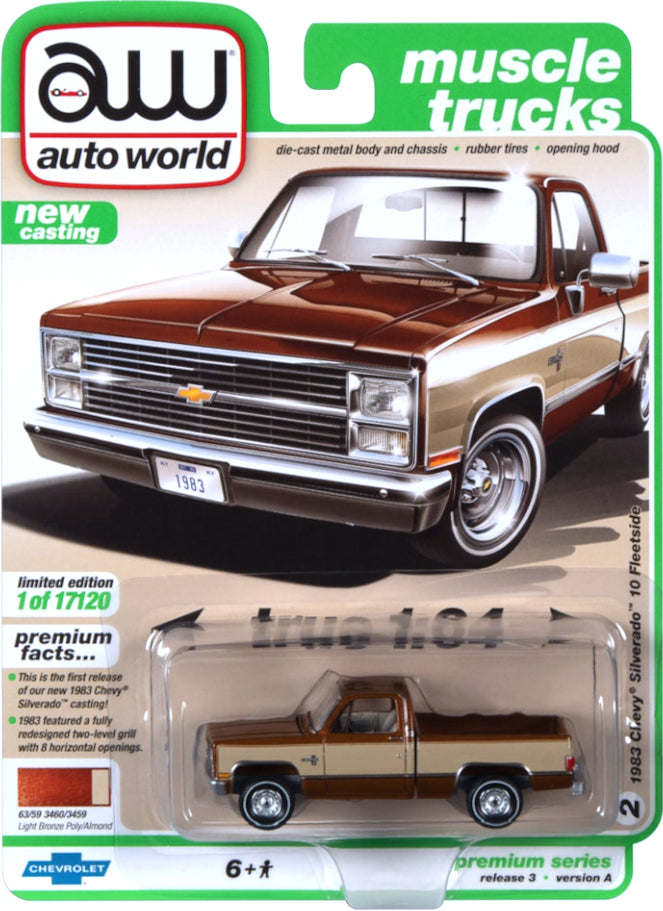 2021 Auto World - 1983 Chevy Silverado 10 Fleetside (Bronze) AW64322-3A2