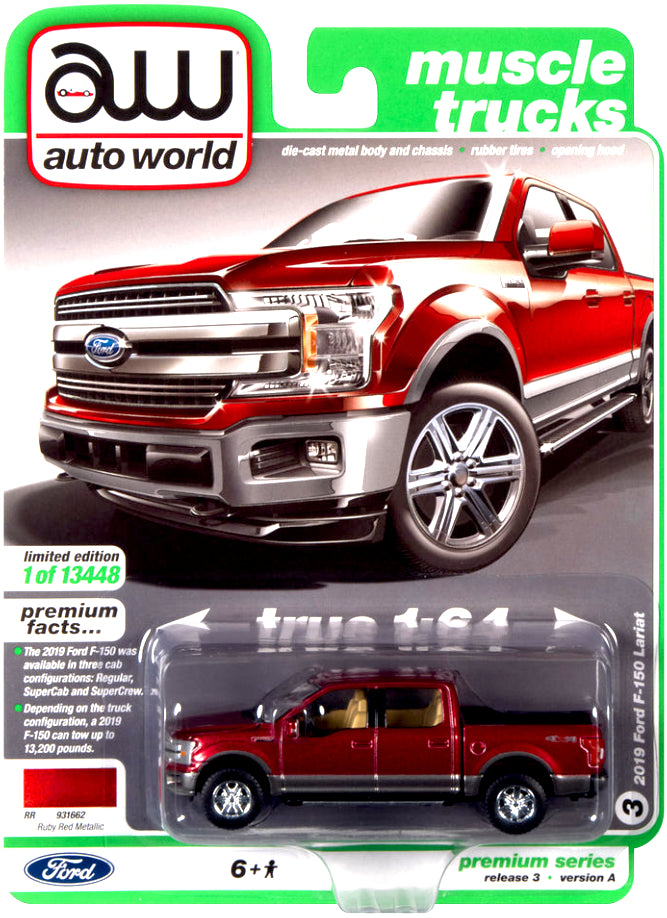 2021 Auto World - 2019 Ford F-150 Lariat (Red) AW64322-3A3