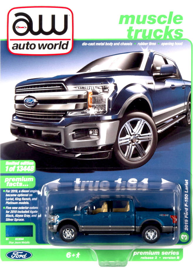 2021 Auto World - 2019 Ford F-150 Lariat (Blue) AW64322-3B3