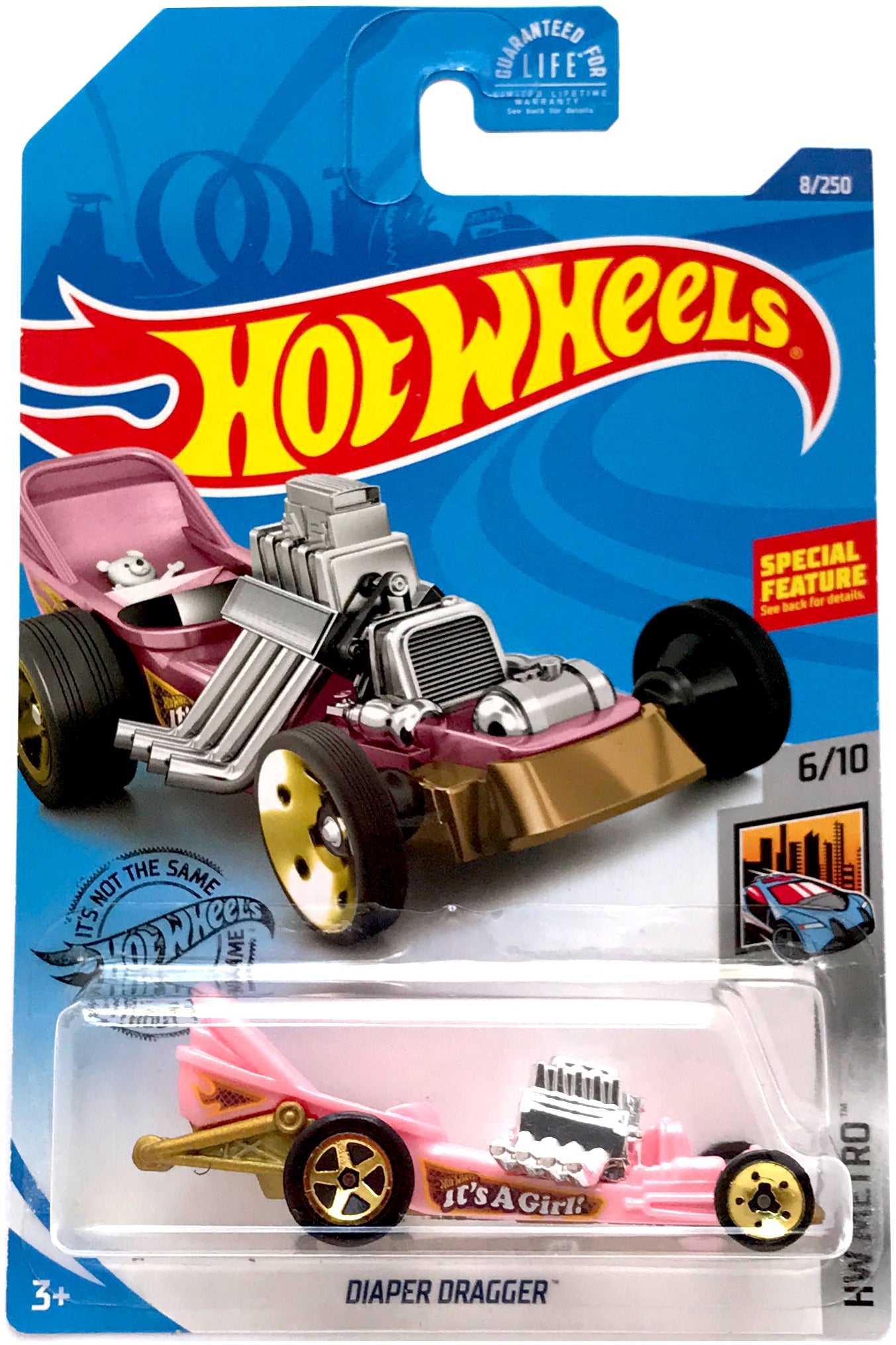 2020 Hot Wheels Mainline #008 - Diaper Dragger (It's a Girl Pink) GHD93