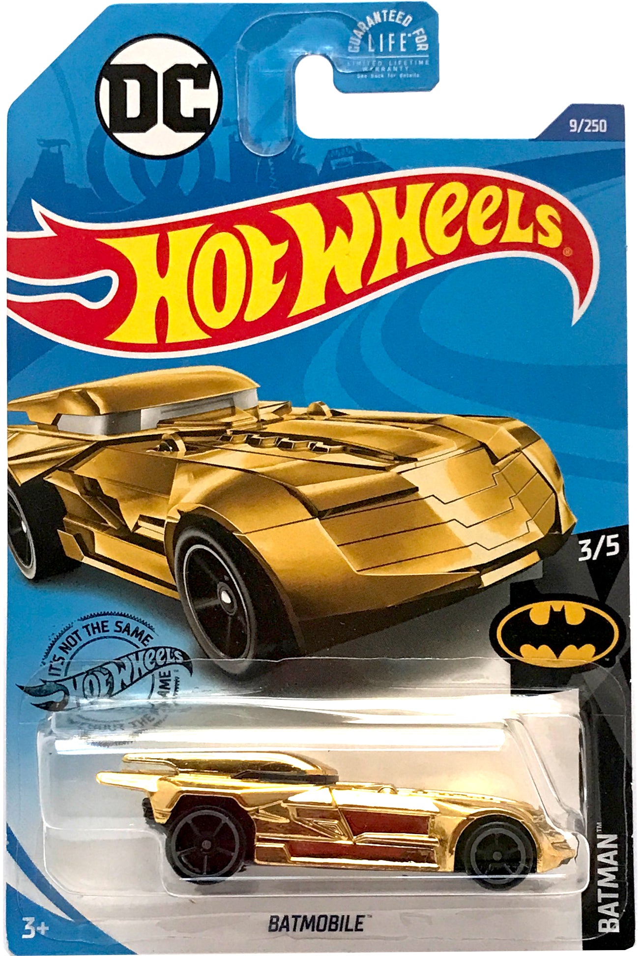 2020 Hot Wheels Mainline #009 - DC Batmobile (Gold Chrome) GLN68