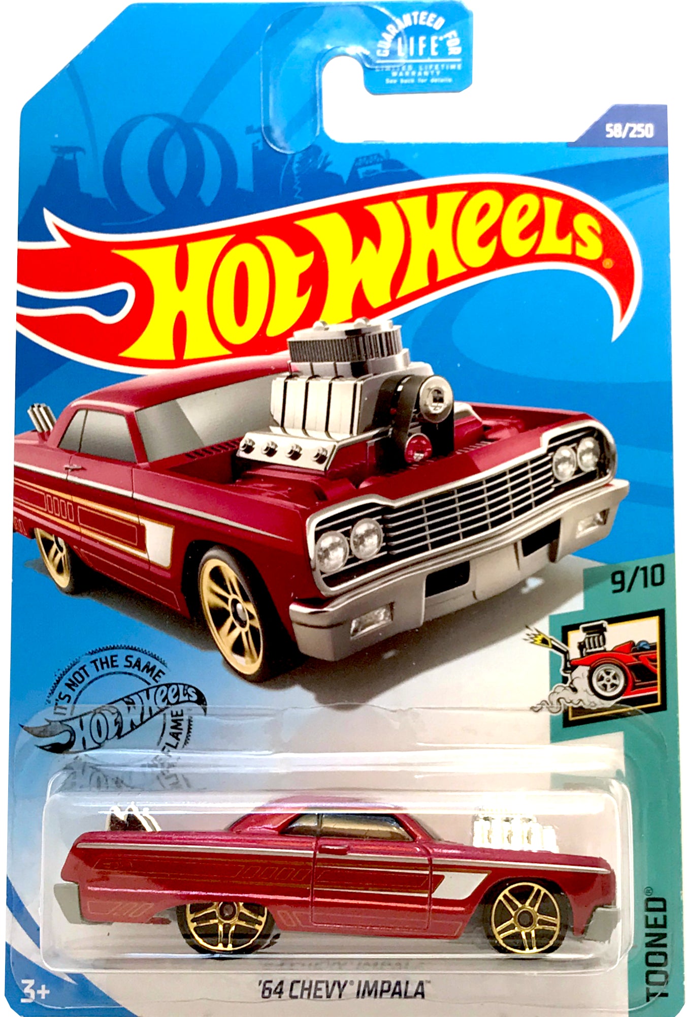2020 Hot Wheels Mainline #058 - '64 Chevy Impala Tooned (Red) GHF89