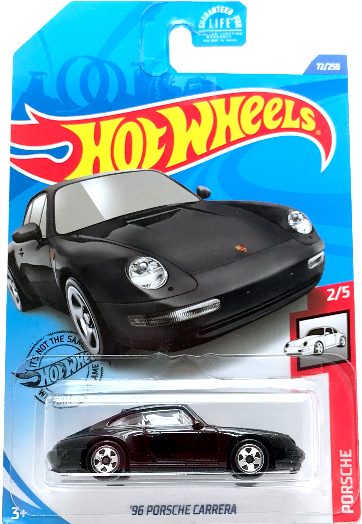 2020 Hot Wheels Mainline #072 - '96 Porsche Carrera (Black) GHD19