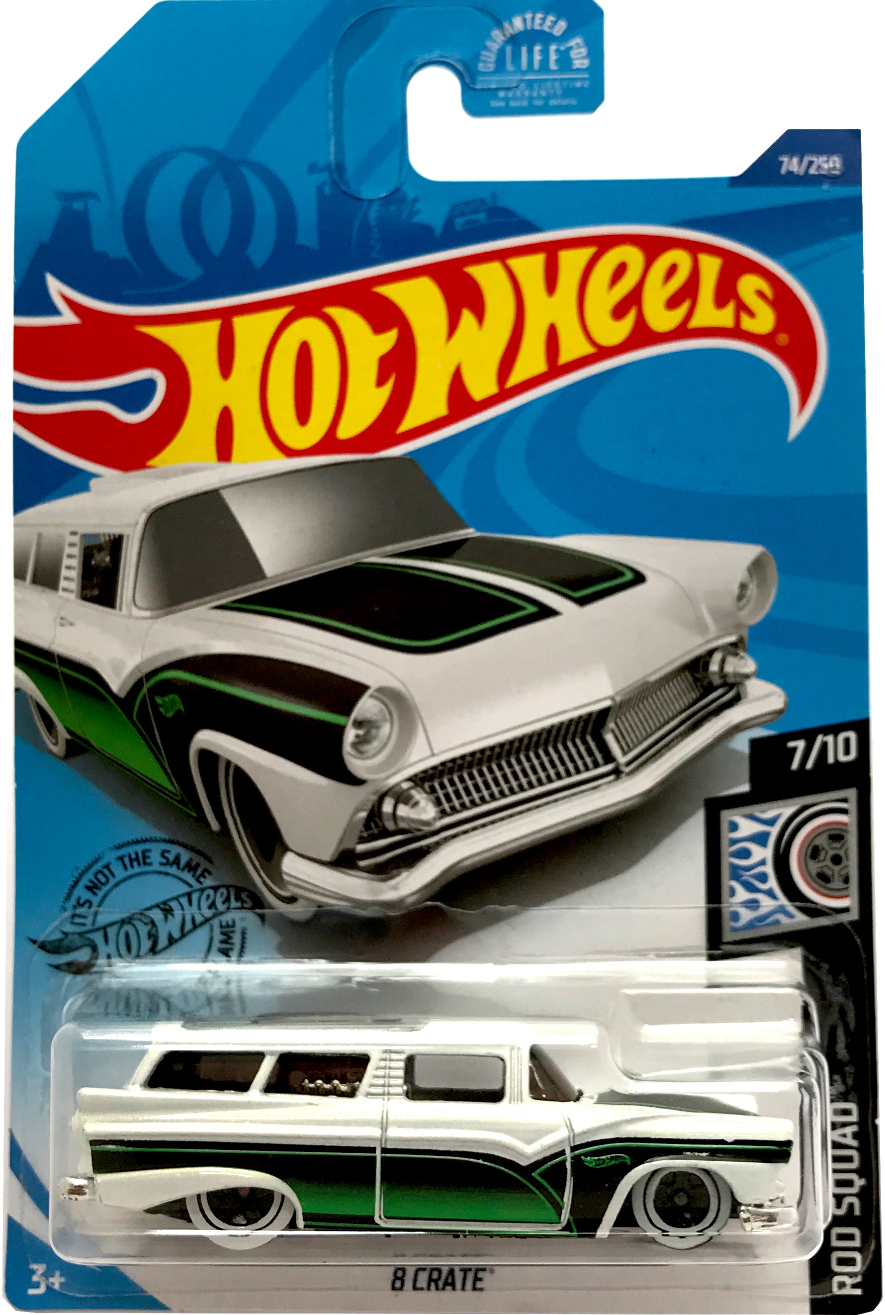 2020 Hot Wheels Mainline #074 - 8 Crate '55 Ford Ranch Wagon (White) GHF74