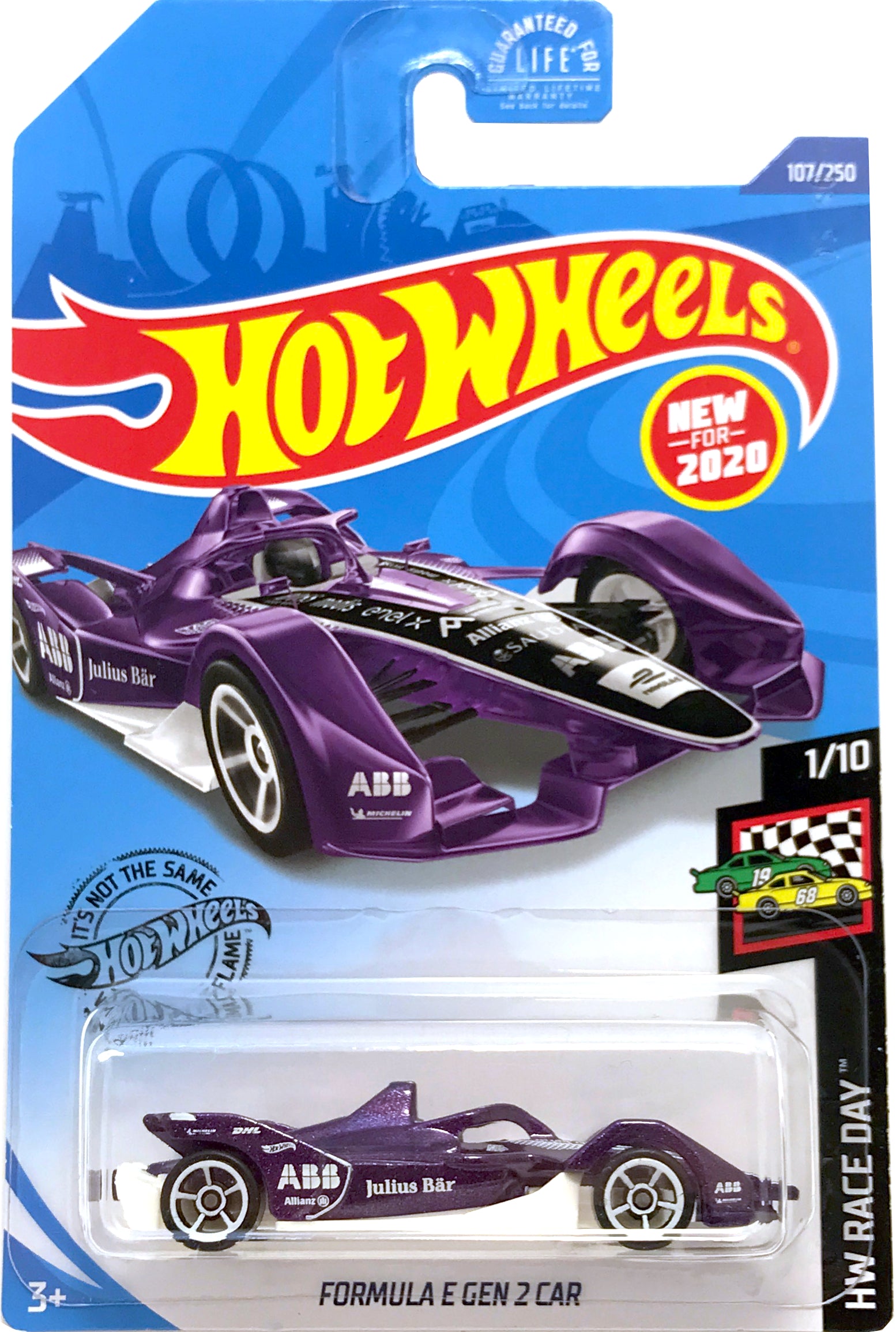 2020 Hot Wheels Mainline #107 - Formula E Gen 2 Car (Purple) GHD95