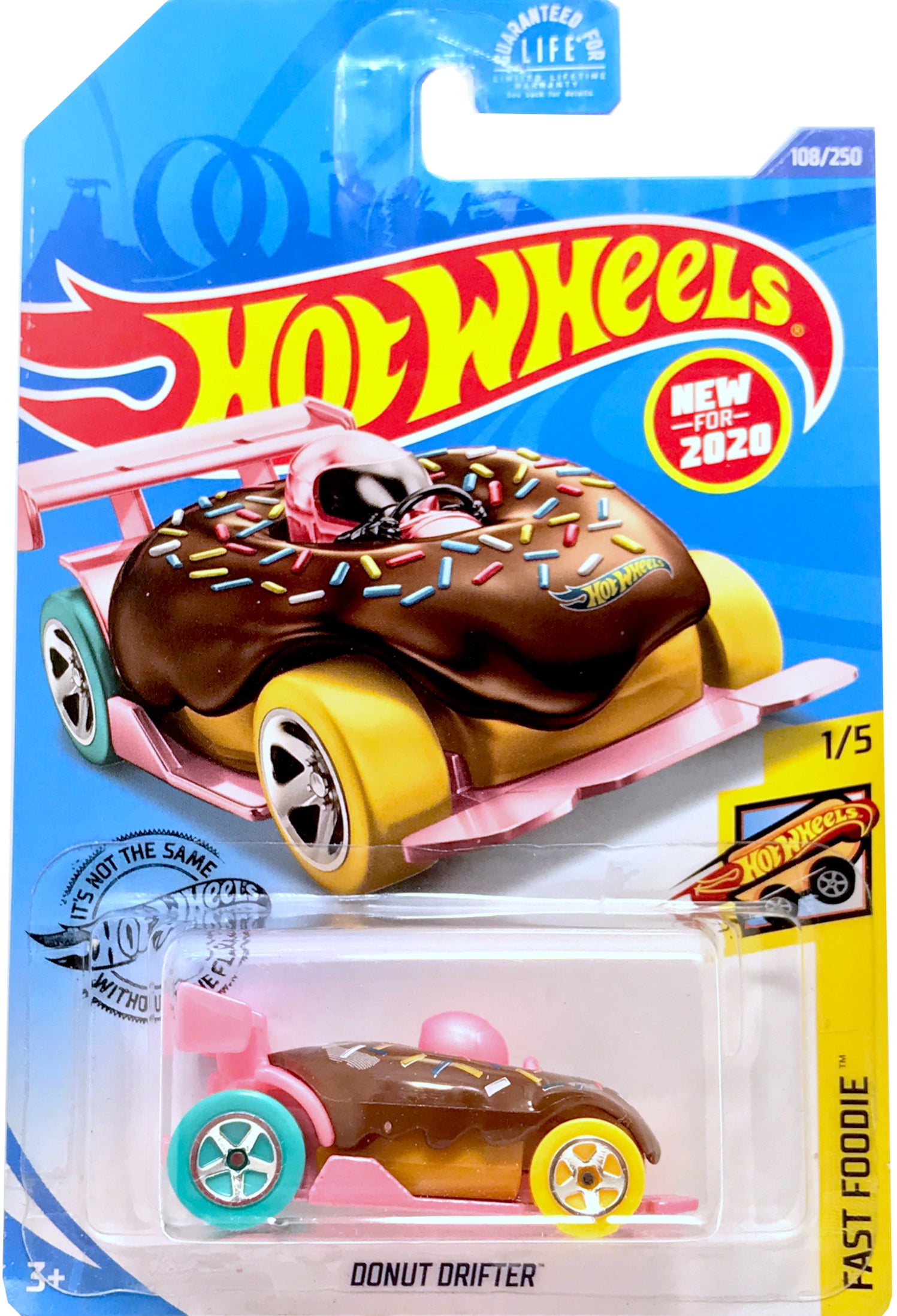 2020 Hot Wheels Mainline #108 - Donut Drifter (Brown / Pink) GHB63