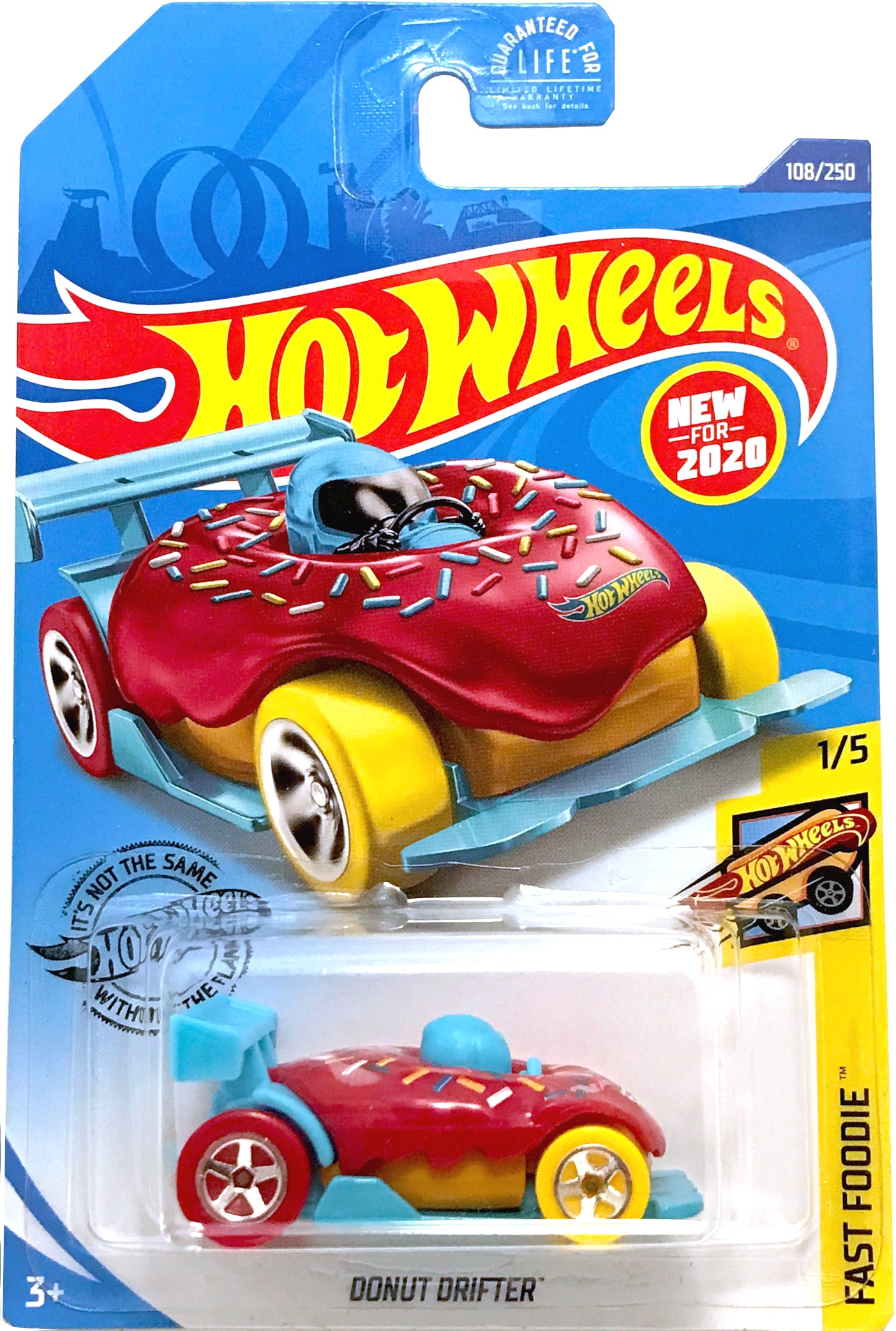 2020 Hot Wheels Mainline #108 - Donut Drifter (Red / Blue) GHD98
