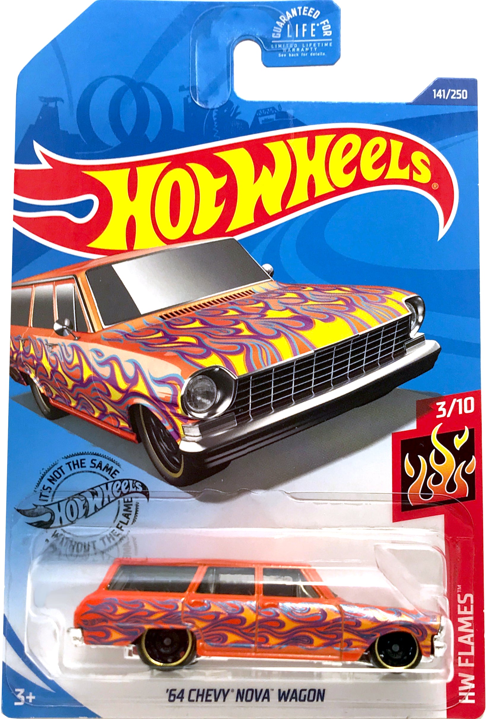 2020 Hot Wheels Mainline #141 - '64 Chevy Nova Wagon (Orange) GHD61