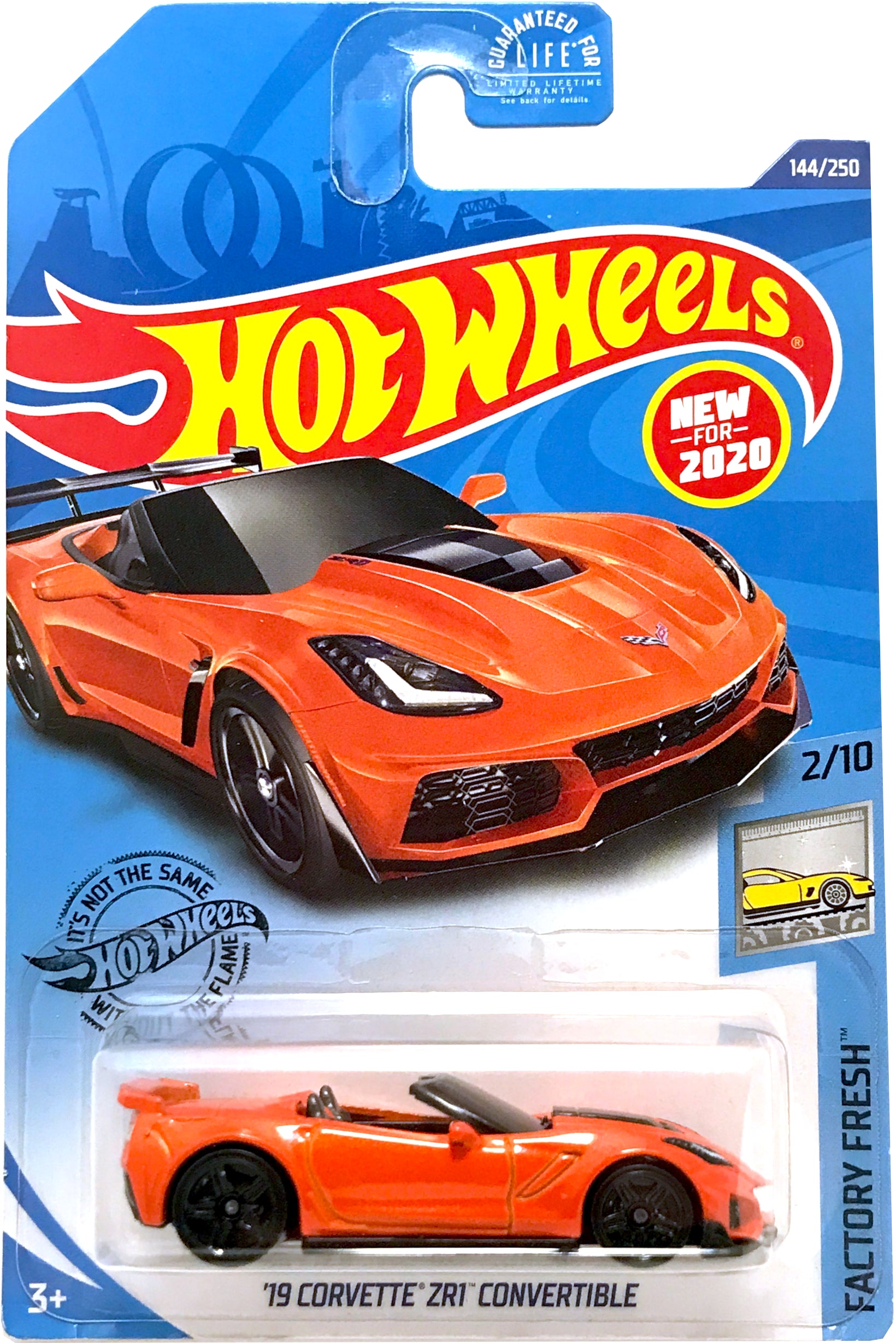 2020 Hot Wheels Mainline #144 - 2019 Corvette ZR1 Convertible C7 (Orange) GHB34