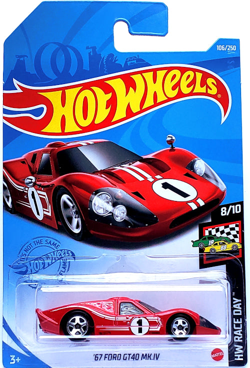 2021 Hot Wheels Mainline #106 - 1967 Ford GT40 Mk.IV (Red) GRX30