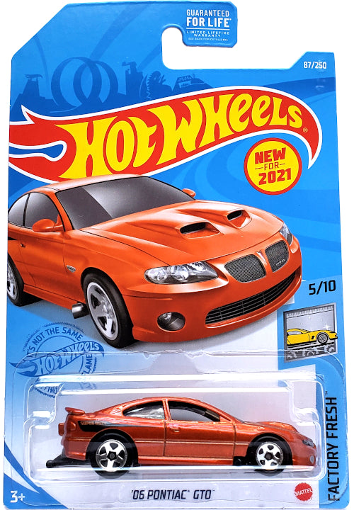 2021 Hot Wheels Mainline #087 - 2006 Pontiac GTO (Orange) GRX32