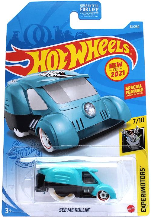 2021 Hot Wheels Mainline #081 - See Me Rollin' Tooned Dice Car (Blue) GRX42