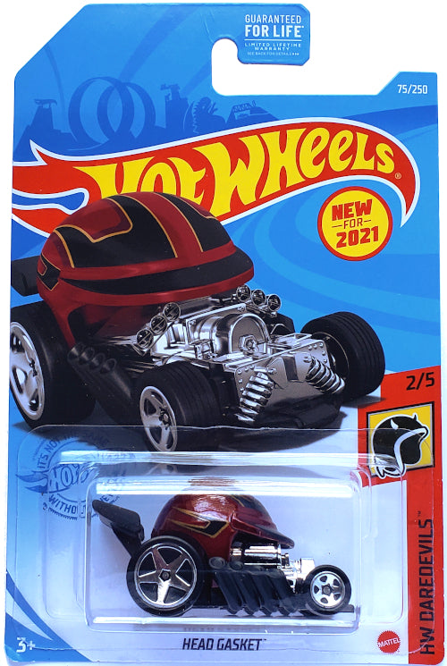 2021 Hot Wheels Mainline #075 - Head Gasket Sports Helmet (Red) GRX44