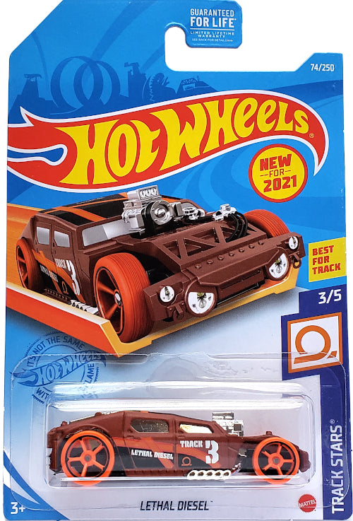 2021 Hot Wheels Mainline #074 - Lethal Diesel Tooned Hummer (Brown) GRX45