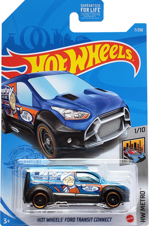 2021 Hot Wheels Mainline #007 - Ford Transit Connect (Blue) GRX79