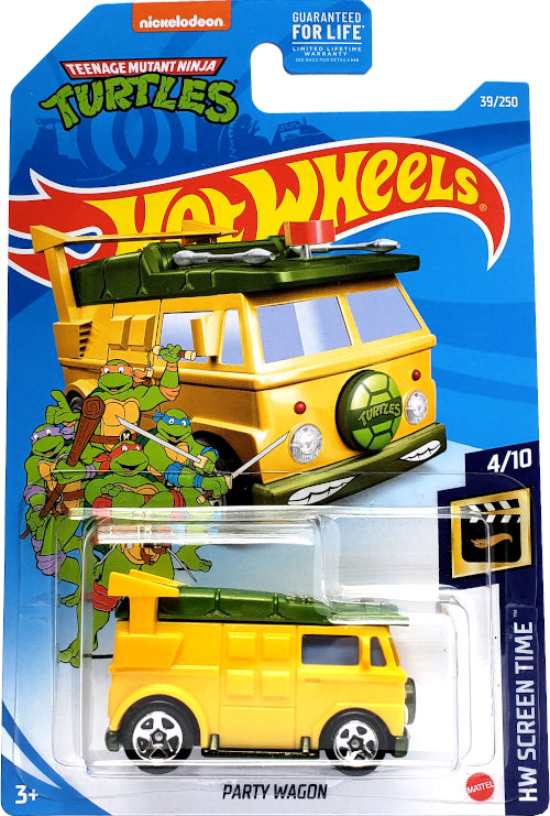 2021 Hot Wheels Mainline #039 - TMNT Party Wagon (Ninja Turtles Yellow) GRX96