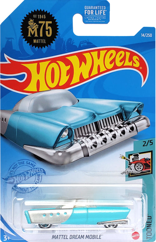 2021 Hot Wheels Mainline #014 - Mattel Dream Mobile (Tooned Blue) GRX98